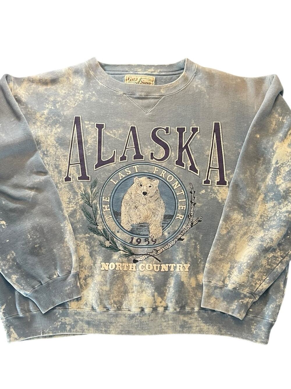 Vintage 90s Galt Sand Alaska The Last Frontier Sweatshirt Polar Bear Large
